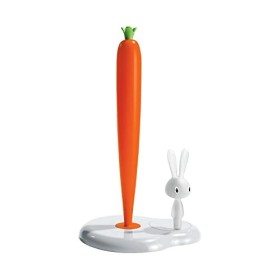 Alessi Bunny & Carrot ASG42 W Portarotolo da Cucina di Design in Resina Termoplastica, Bianco