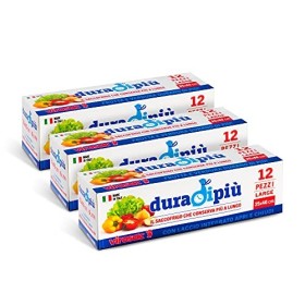 Sacchetti frigo per una conservazione più lunga dei cibi, 35x40cm,  3 confezioni da 12pz (36 saccheti)