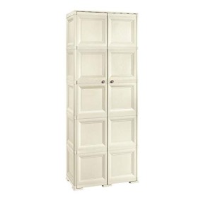 Tontarelli Omnimodus Armadio 5 Moduli 5 Ripiani 4 Vani Aperti, Angora, 79 x 43 x 203 centimeters