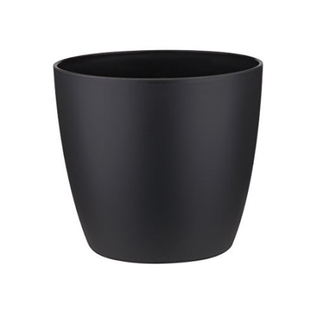 Elho Brussels Round Vaso, Nero, 30 CM