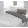 Italian Bed Linen Natural Color Parure Copripiumino con Sacco e Federe, 100% Cotone, Grigio Chiaro/Fumo, Matrimoniale, 3 unità
