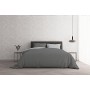 Italian Bed Linen Natural Color Parure Copripiumino con Sacco e Federe, 100% Cotone, Grigio Chiaro/Fumo, Matrimoniale, 3 unità