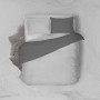 Italian Bed Linen Natural Color Parure Copripiumino con Sacco e Federe, 100% Cotone, Grigio Chiaro/Fumo, Matrimoniale, 3 unità