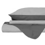 Italian Bed Linen Natural Color Parure Copripiumino con Sacco e Federe, 100% Cotone, Grigio Chiaro/Fumo, Matrimoniale, 3 unità