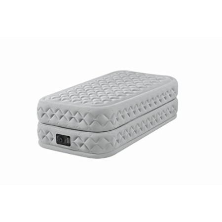 Intex 64462 Home Materasso Dura Beam Supreme Tecnologia FiberTech T con Pompa Elettrica Incorporata Poliestere Grigio 99 x 191 x
