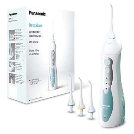 Panasonic EW1311G845 Irrigatore Orale Senza Fili a Tripla Azione, 3 Modalità di Getto Acqua/Aria, Beccuccio Rotante, Ampio Serb