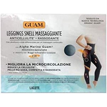 Guam - Leggings Snell MASSAGGIANTE Colore Nero con Alghe Marine (S-M (42/44))