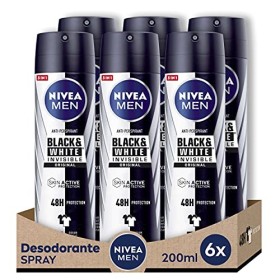 NIVEA Men NIVEA Men Spray invisibile for Black & White Men originale – 200 ML – 6 pezzi
