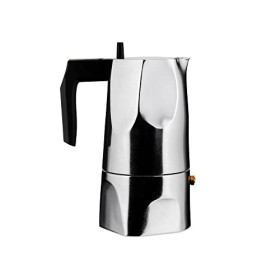 Alessi Ossidiana - Moka/Caffettiera espresso in fusione di alluminio - 3 tazze