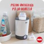 Nuk 10256404 Scaldabiberon Thermo Express Plus per Scaldare le Pappe a Vapore, Casa/Auto, bianco e grigio