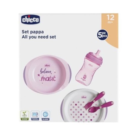 Chicco Set Pappa 12M+, Bimba, Rosa