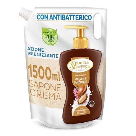 Spuma di Sciampagna Ecoricarica Sapone Liquido Argan e Patchouli 1,5 L