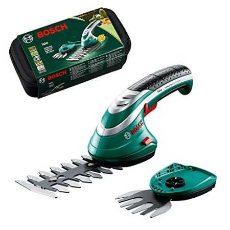 Bosch 600833102 Tosaerba e Sfoltirami a Batteria Isio Set, 3.6 Volt, Lunghezza Lama Arbusti/Erba 12 cm/8 cm, in Cartone, Nero/Ve