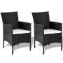 Totò Piccinni Set Praga Salotto Completo di Divano 2 Poltrone e Tavolino in Vetro e Poly Rattan Struttura in Acciaio con Cuscin