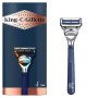 King C. Gillette Rasoio per il Collo da Uomo + 1 Lametta con Ottime e Affilate Lame di Gillette in Acciaio Inossidabile