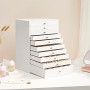 SONGMICS Scatola Portagioie con 10 Cassetti, Custodia per Gioielli, Organizzatore per Anelli, Collane, Orecchini, Braccialetti, 