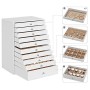 SONGMICS Scatola Portagioie con 10 Cassetti, Custodia per Gioielli, Organizzatore per Anelli, Collane, Orecchini, Braccialetti, 