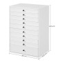 SONGMICS Scatola Portagioie con 10 Cassetti, Custodia per Gioielli, Organizzatore per Anelli, Collane, Orecchini, Braccialetti, 
