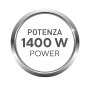 Imetec Power to Style Travel CT1 2000 Asciugacapelli da Viaggio, 1400 W, Doppio Voltaggio, Manico Pieghevole, Tasto Regolazione 