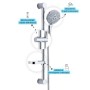 Asta Doccia Saliscendi 006 Completo Doccetta 3 Funzioni Multigetto H 65 CM