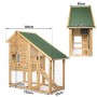Dibea Conigliera Gabbia per Conigli Casetta per Piccoli Animali 40x65xh119 cm