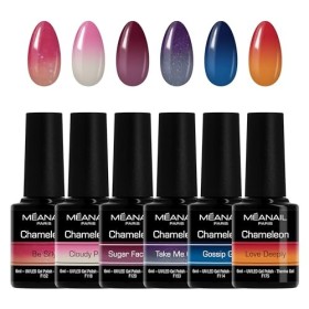 MEANAIL Smalto Semipermanente • Smalto Termico Cambia Colore UV Gel • Trio Chameleon 3 Colori : Rosa, Blu e Viola • Semi P