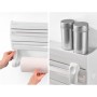 Leifheit Parat F2 ComfortLine Portarotoli per 3 rotoli, Taglia rotoli con ripiano portaspezie, Portarotolo cucina carta, pellico