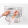 Leifheit Parat F2 ComfortLine Portarotoli per 3 rotoli, Taglia rotoli con ripiano portaspezie, Portarotolo cucina carta, pellico