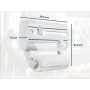 Leifheit Parat F2 ComfortLine Portarotoli per 3 rotoli, Taglia rotoli con ripiano portaspezie, Portarotolo cucina carta, pellico