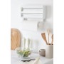 Leifheit Parat F2 ComfortLine Portarotoli per 3 rotoli, Taglia rotoli con ripiano portaspezie, Portarotolo cucina carta, pellico