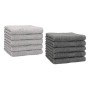 Set di 10 Asciugamani per Gli Ospiti Premium Colore: Grigio Argento e Grigio Antracite Misura: 30 x 50 cm