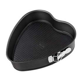Zenker 7410 Stampo apribile a Cuore, Modello Creative Ø26, Rivestimento Antiaderente (Colore: Nero), Acciaio