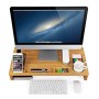 SONGMICS LLD201 - Supporto per Monitor Portatile, in bambù, 60 x 8,5 x 30,2 cm (L x A x P)