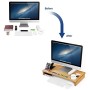 SONGMICS LLD201 - Supporto per Monitor Portatile, in bambù, 60 x 8,5 x 30,2 cm (L x A x P)