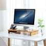 SONGMICS LLD201 - Supporto per Monitor Portatile, in bambù, 60 x 8,5 x 30,2 cm (L x A x P)