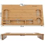SONGMICS LLD201 - Supporto per Monitor Portatile, in bambù, 60 x 8,5 x 30,2 cm (L x A x P)
