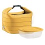 Guzzini Set Borsa Termica con Contenitore Salvafreschezza On The Go, Ocra, Borsa 22 x 18 x h22 cm, Contenitore 19.6 x 19.6 x h7 
