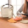 Guzzini Set Borsa Termica con Contenitore Salvafreschezza On The Go, Ocra, Borsa 22 x 18 x h22 cm, Contenitore 19.6 x 19.6 x h7 