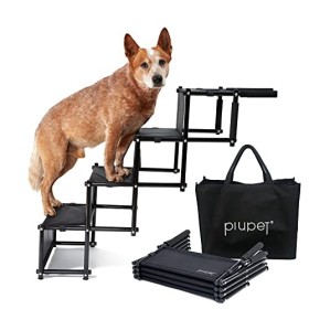 PiuPet® Rampa per cani grandi e piccoli - Caricabile fino a 80 kg - Utilizzabile per tutti i veicoli - Scala per cani pieghevol
