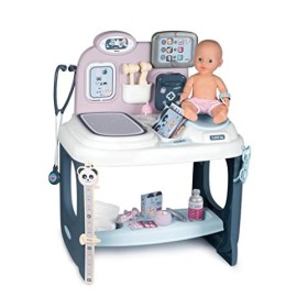 Smoby- Baby Care Centro Pediatra con Bambola e 28 Accessori, 3 Anni, 7600240300