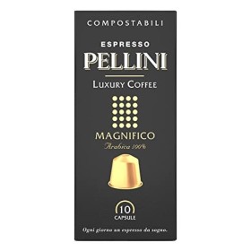 Pellini Caffè Espresso Luxury Coffee Magnifico, Capsule Compatibili Nespresso, COMPOSTABILI e Autoprotette,, 12 Astucci da 10 C