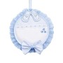 Fiocco Nascita Scarpette | con inserto in tela aida da ricamare | 27 x 27 cm - Azzurro