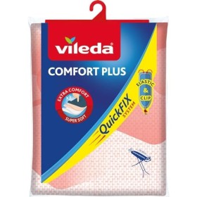 Vileda Comfort Plus Telo da Stiro, Copriasse da Stiro Universale, Triplo Strato di Cotone, Mollettone e Spugna Assorbente, Blu, 