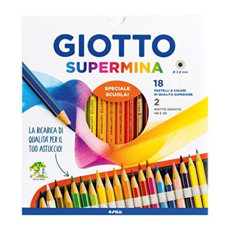 Giotto Fila Pastelli Supermina Ast 18 +2 Matite Lyra Temagraph In Grafite