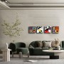 Quadri Moderni stile KANDINSKY 4 pz. 30x30 cm pezzi giallo blu rosso Stampa su Tela CANVAS Arredamento XXL Arredo soggiorno salo