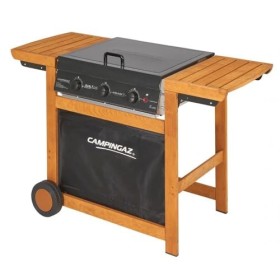 Campingaz Barbecue Gas Adelaide 3 Woody Dual Gas, Grill Barbecue a Gas a 3 Bruciatore, Potenza di 14 kW, Griglie in Acciaio, 2 T