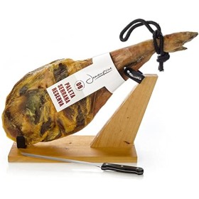 Prosciutto Spagnolo Serrano (Spalla) Riserva + Porta Prosciutto + Coltello 4.5 - 5 Kg - Jamon Serrano Crudo