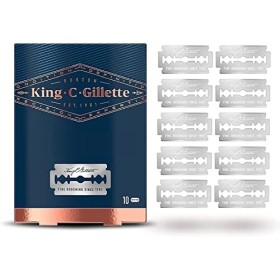 King C. Gillette Lamette di Ricarica per Rasoio di Sicurezza Uomo, Confezione da 10 Lamette di Ricambio in Acciaio Inossidabile