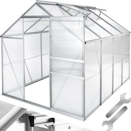 TecTake Serra da Giardino in Alluminio e Policarbonato per Piante 250x185xh195 cm