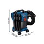Bosch Professional Aspiratore a umido/a secco a batteria GAS 18V-10 L 18V System, senza batterie e caricabatterie, incluso tubo 